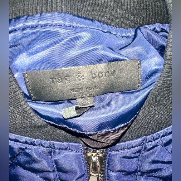 Rag and Bone navy quilted bomber jacket. Women’s small. Gently worn. - Picture 2 of 8